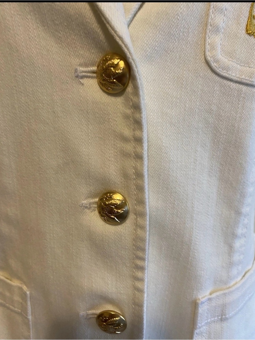 Ralph Lauren Women’s Cream Button-Front Jacket with Gold Buttons M